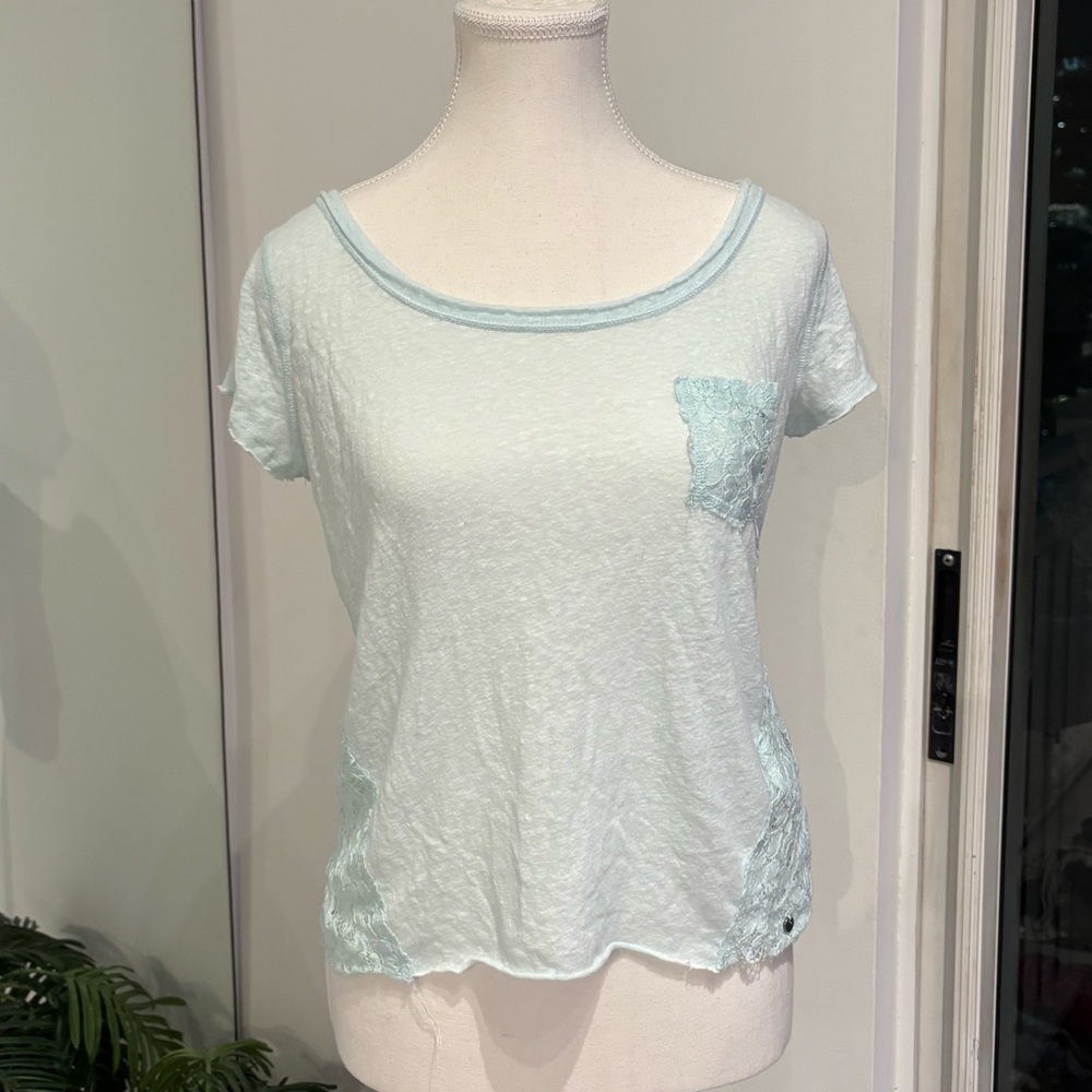 Abercrombie & Fitch Sky Blue Textured Tee